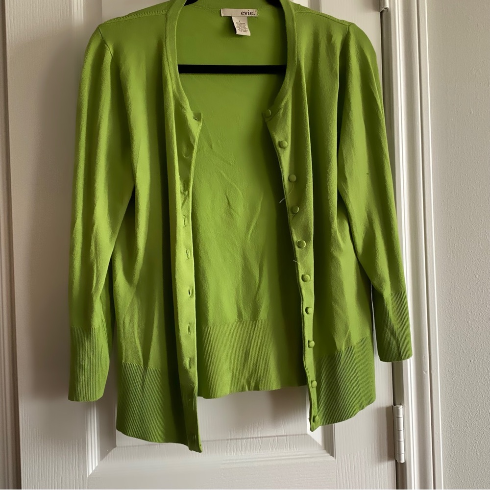 Bright green knit jacket